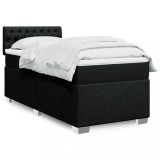 VidaXL Pat box spring cu saltea, negru, 80x200 cm, textil 3285724
