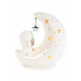 Decoratiune Craciun ceramica alba cu led II 14x8.5x15.5 cm
