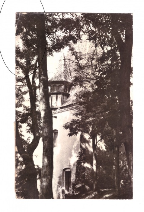CP Sighisoara - Turnul cizmarilor, RSR, circulata 1969, colt indoiat
