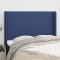 vidaXL Tăblie de pat cu aripioare, albastru, 147x16x118/128 cm, textil 3119304