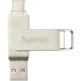 Memorie USB Hama C-Rotate Pro, USB-C 3.1/3.0, 32 GB, 70 MB/s, Argintiu