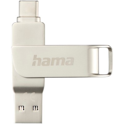 Memorie USB Hama C-Rotate Pro, USB-C 3.1/3.0, 32 GB, 70 MB/s, Argintiu foto