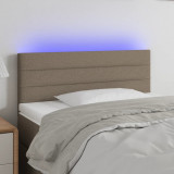 VidaXL Tăblie de pat cu LED, gri taupe, 80x5x78/88 cm, textil