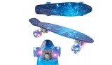 Skateboard cu LED-uri pentru copii Glowing Galaxy, 56 x 15 cm, MalPlay ML110911