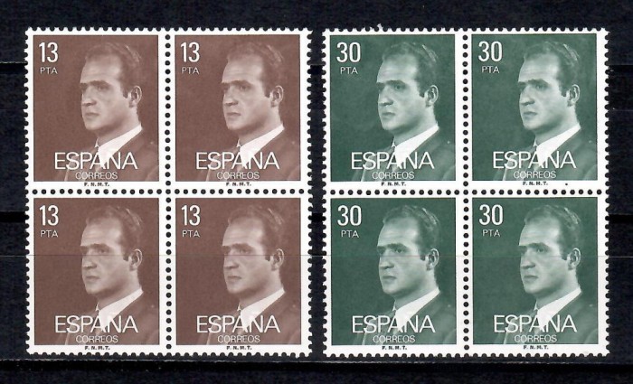 Spania 1981 - Regele Juan Carlos I - Noi valori, bloc de 4, MNH