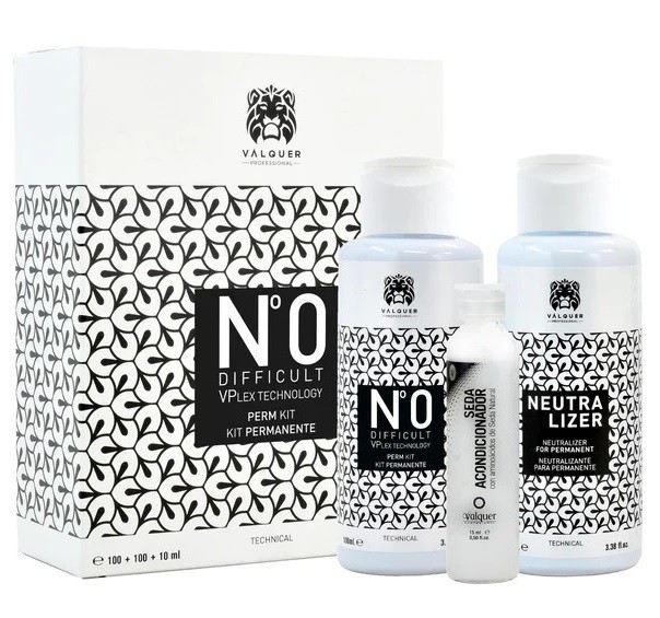 Kit solutie permanenta nr. 0 pentru păr dificil 100+100+10 ml Valquer