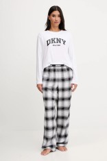 Dkny pijama din amestec de bumbac femei, culoarea alb YI80064