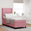 VidaXL Pat cu boxă spring LED și saltea Manual Roz 80 x 200 cm Catifea 3343897