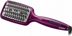 Perie electrica pentru indreptat parul BaByliss Liss Brush 3D HSB100E, Ionizare, 3 trepte temperatura, Mov foto