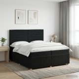 Cumpara ieftin Pat boxspring cu saltea Negru 200 x 200 cm Tesatura