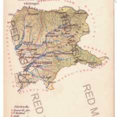 4007 - BISTRITA, Nasaud, RADNA, Rusu-Bargaului, Romania, MAP - old pc. - unused