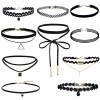 Set 10 Chokere Catifea Neagra, Coliere Fashion Dama, Sistem Lobster