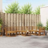 vidaXL Set de canapele de exterior 9 pcs natural Lemn Solid de Acacia 3366847