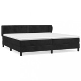 Cumpara ieftin Pat box spring cu saltea, negru, 200x200 cm, catifea