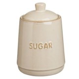 Recipient Ceramic Bej Nordic Style cu Capac pentru Zahar, CMCLASS