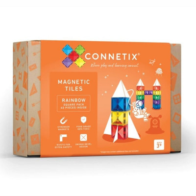 Magnetic Tiles Set constructie magnetic, 40 piese de baza, patrate foto