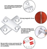 Set de 8 inchizatoare magnetice, JENUOS&reg;, Magneti pentru usa dulap, Cu suruburi, 42x17x2 mm, Argintiu