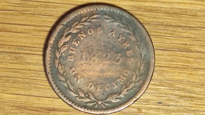 Argentina provincii Buenos Aires -moneda rara- 1 decimo real 1823 -greu de gasit foto