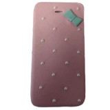Husa Telefon Flip Book Apple iPhone 4 Pink Pearls