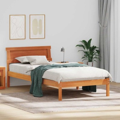 vidaXL Cadru de pat Maro ceruit 90 x 200 cm Lemn masiv de pin 872838 foto