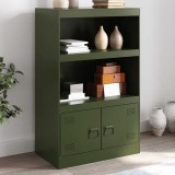 vidaXL Comodă verde măslină 67x39x107 cm oțel