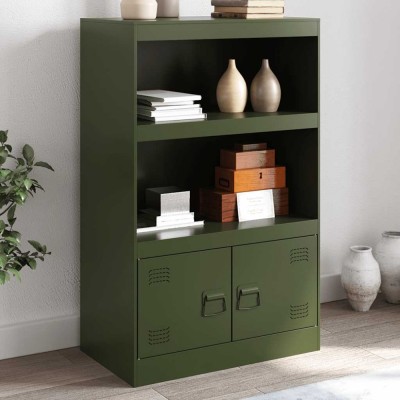 vidaXL Comodă verde măslină 67x39x107 cm oțel 841671 foto