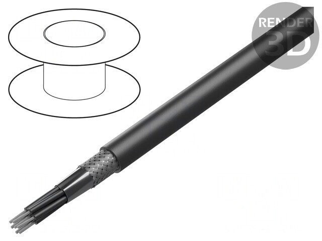 Cablu Electic HELUTHERM 145 MULTI 7x0,25mm2 Negru