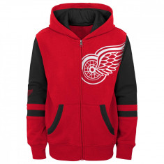 Detroit Red Wings hanorac cu glugă pentru copii faceoff colorblocked fleece full-zip - Dětské S (6 - 9 let)