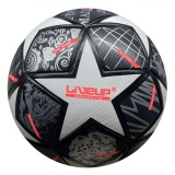 Minge Fotbal LiveUp Nr. 5 Multicolor, Negru/Auriu, Minge Fotbal Adulți, Minge Sport Fotbal