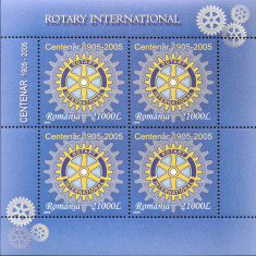 Rotary International, bloc4 timbre, colita NMH, nestampilata