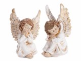 Cumpara ieftin Set 2 figurine Ingeri polirasina alba maro cm 9,5 x 8,5 x 16 H