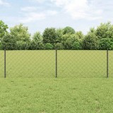 Plasă de S&acirc;rmă cu 10 St&acirc;lpi U Gri 0.6x10 m Oțel