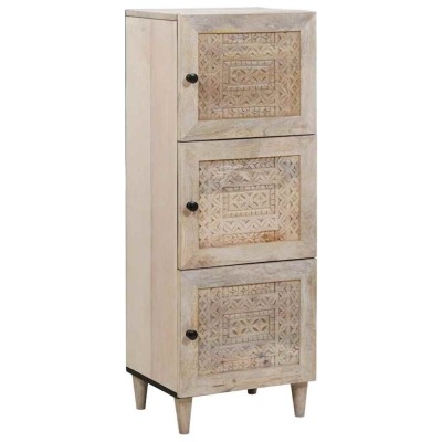 vidaXL Bufet cu raft cu ușă Alb 40 x 33 x 110 cm Lemn masiv de mango 4018145 foto