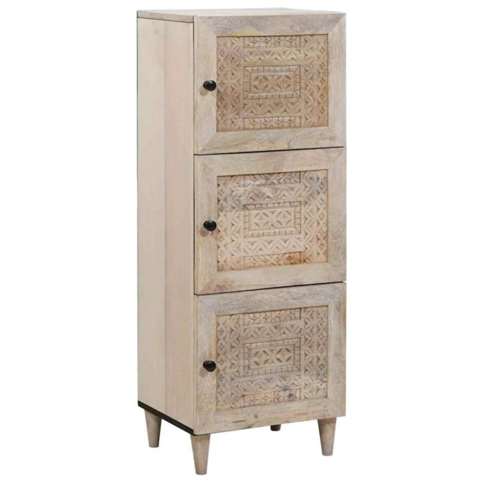 vidaXL Bufet cu raft cu ușă Alb 40 x 33 x 110 cm Lemn masiv de mango 4018145