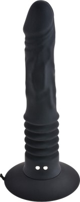 Vibrator Ass Fucker, 11 Moduri Vibratiii, Silicon, USB, Negru, 33.8 cm foto
