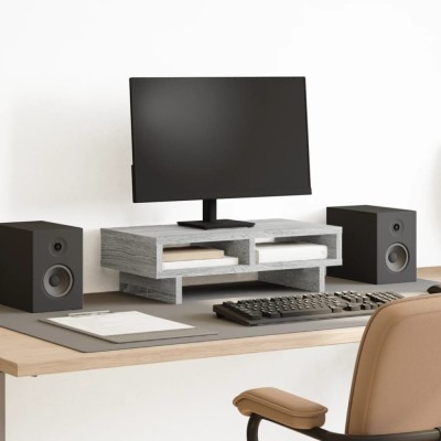 Gossi suport de monitor, gri sonoma, 50x27x15 cm, lemn prelucrat foto