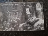 Carte postala Regina Maria la catafalcul regelui Ferdinand, 1927, necirculata