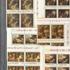REPRODUCERI DE ARTA I - SCENE DE VANATOARE ( LP 741 ) 1970 OBLITERATA BLOC DE 4
