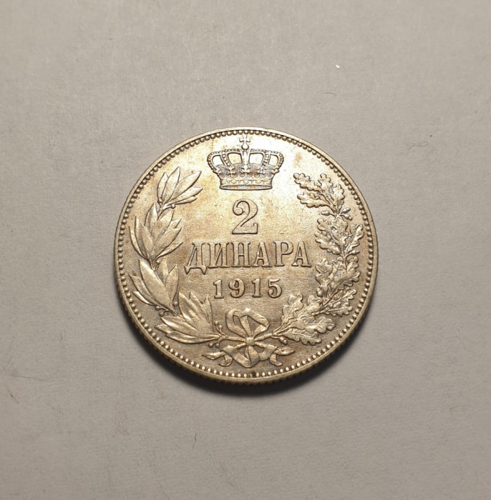 Serbia 2 Dinara Dinari 1915