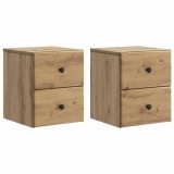 vidaXL Dulap de noapte suspendat 2 pcs Stejar Artizanal Lemn prelucrat 899164