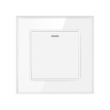 Intrerupator Cap Scara Cu Panou Din Sticla Securizata Techstar&reg; TGS 01, 220V, 16A, 86 X 86 Mm, Alb, cu 1 Modul