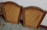 Set 2 buc. panou decorativ vintage lemn masiv tapiterie velur