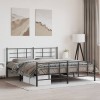 VidaXL Cadru pat fără saltea, tăblie de picioare negru 180x200cm metal 355583