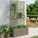 vidaXL Ghiveci de grădină cu trellis Gri 70 x 30 x 135 cm poliratan 42026883