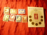 Serie + Colita Romania 1960 Viticultura, 7 valori