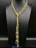 Colier statement peridot .perle agate unicat