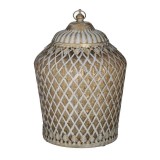 Felinar din sticla cu LED Antique Gold 16 cm x 22 cm