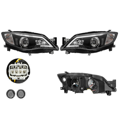 Set faruri SUBARU IMPREZA (GE/GH/GR/GV), 09.2007-12.2012, Stanga+Dreapta, Taiwan, cu lumina de parcare LED; H1+H3+LED; manual/electric; negru, transp foto