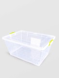 Cutie Depozitare Plastic cu Roti Sterk 58L Transparenta - Alimente, Jucarii, Ustensile