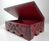 Cutie de bijuterii din lemn de cires sculptat, decor pentru casă, depozitare decoratiune
